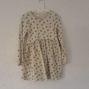 Zara Kids Beige Floral Long Sleeve Dress